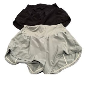 Women's Athletic Shorts - Black and Jasmine Green
